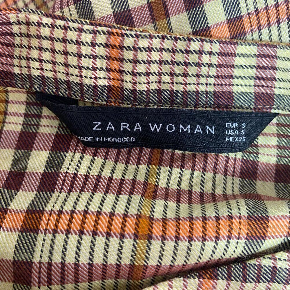 Zara Woman Button Up Ruffle Blouse Size Small - Picture 6 of 6